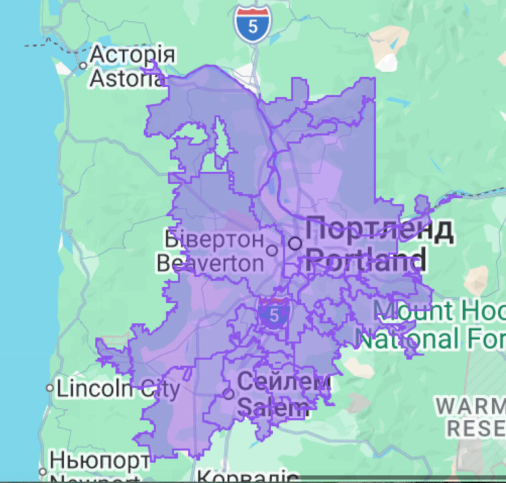 Service area map